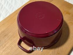 Staub Cast Iron 4 qt, Round, Dutch Oven, Cherry