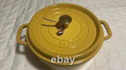Staub Cast Iron 4 qt, Round, Dutch Oven, Citron