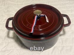 Staub Cast Iron 4 qt, Round, Dutch Oven, Grenadine