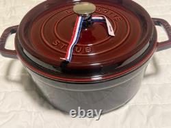 Staub Cast Iron 4 qt, Round, Dutch Oven, Grenadine