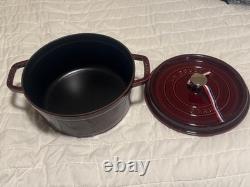 Staub Cast Iron 4 qt, Round, Dutch Oven, Grenadine