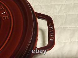 Staub Cast Iron 4 qt, Round, Dutch Oven, Grenadine