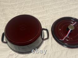 Staub Cast Iron 4 qt, Round, Dutch Oven, Grenadine