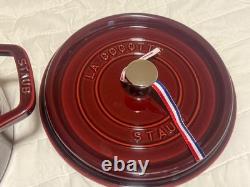 Staub Cast Iron 4 qt, Round, Dutch Oven, Grenadine