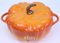 Staub Cast Iron 5.5 Qt. Pumpkin Dutch Oven Citrouille Cocotte Orange Pot France