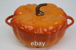 Staub Cast Iron 5.5 Qt. Pumpkin Dutch Oven Citrouille Cocotte Orange Pot France