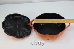 Staub Cast Iron 5.5 Qt. Pumpkin Dutch Oven Citrouille Cocotte Orange Pot France