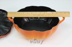Staub Cast Iron 5.5 Qt. Pumpkin Dutch Oven Citrouille Cocotte Orange Pot France