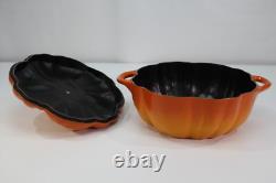 Staub Cast Iron 5.5 Qt. Pumpkin Dutch Oven Citrouille Cocotte Orange Pot France