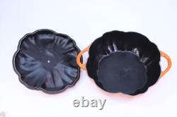 Staub Cast Iron 5.5 Qt. Pumpkin Dutch Oven Citrouille Cocotte Orange Pot France