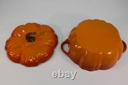 Staub Cast Iron 5.5 Qt. Pumpkin Dutch Oven Citrouille Cocotte Orange Pot France