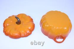 Staub Cast Iron 5.5 Qt. Pumpkin Dutch Oven Citrouille Cocotte Orange Pot France