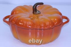 Staub Cast Iron 5.5 Qt. Pumpkin Dutch Oven Citrouille Cocotte Orange Pot France