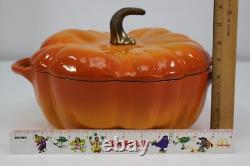 Staub Cast Iron 5.5 Qt. Pumpkin Dutch Oven Citrouille Cocotte Orange Pot France
