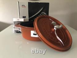 Staub Cast Iron 5.75 Quart Oval Cocotte Dutch Oven, Burnt Orange NEW