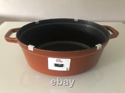 Staub Cast Iron 5.75 Quart Oval Cocotte Dutch Oven, Burnt Orange NEW