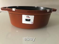 Staub Cast Iron 5.75 Quart Oval Cocotte Dutch Oven, Burnt Orange NEW