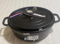 Staub Cast Iron 5.75 qt, Oval, Coq Au Vin Dutch Oven, Black Matte