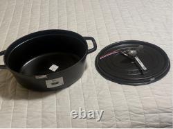 Staub Cast Iron 5.75 qt, Oval, Coq Au Vin Dutch Oven, Black Matte