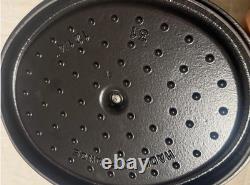Staub Cast Iron 5.75 qt, Oval, Coq Au Vin Dutch Oven, Black Matte
