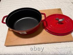 Staub Cast Iron 5.75 qt, Oval, Coq Au Vin Dutch Oven, Cherry