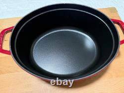 Staub Cast Iron 5.75 qt, Oval, Coq Au Vin Dutch Oven, Cherry