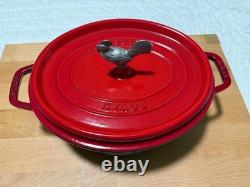 Staub Cast Iron 5.75 qt, Oval, Coq Au Vin Dutch Oven, Cherry