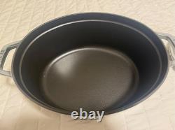 Staub Cast Iron 5.75 qt, Oval, Coq Au Vin Dutch Oven, Graphite Grey