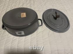 Staub Cast Iron 5.75 qt, Oval, Coq Au Vin Dutch Oven, Graphite Grey