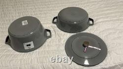 Staub Cast Iron, 5 qt, Round, dutch oven, 3-pc Stackable Set