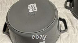 Staub Cast Iron, 5 qt, Round, dutch oven, 3-pc Stackable Set