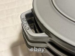 Staub Cast Iron, 5 qt, Round, dutch oven, 4-pc Stackable Set