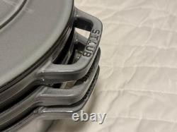 Staub Cast Iron, 5 qt, Round, dutch oven, 4-pc Stackable Set