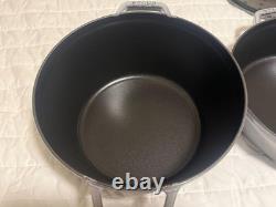 Staub Cast Iron, 5 qt, Round, dutch oven, 4-pc Stackable Set