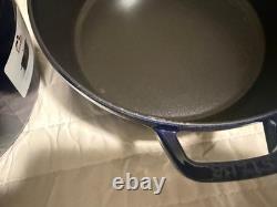Staub Cast Iron, 5 qt, Round, dutch oven, 4-pc Stackable Set, Dark Blue