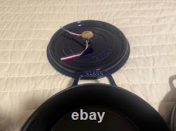 Staub Cast Iron, 5 qt, Round, dutch oven, 4-pc Stackable Set, Dark Blue