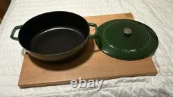 Staub Cast Iron 6.25 qt, Wide Oval Dutch Oven, Basil