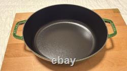 Staub Cast Iron 6.25 qt, Wide Oval Dutch Oven, Basil