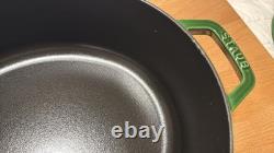 Staub Cast Iron 6.25 qt, Wide Oval Dutch Oven, Basil