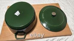 Staub Cast Iron 6.25 qt, Wide Oval Dutch Oven, Basil