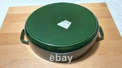 Staub Cast Iron 6.25 qt, Wide Oval Dutch Oven, Basil