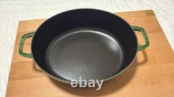 Staub Cast Iron 6.25 qt, Wide Oval Dutch Oven, Basil
