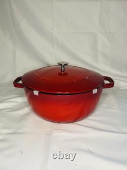 Staub Cast Iron 6.25qt Shallow Oval Dutch Oven Cherry Red