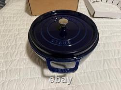 Staub Cast Iron 6.33 qt, Round, Dutch Oven, Dark Blue