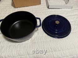 Staub Cast Iron 6.33 qt, Round, Dutch Oven, Dark Blue