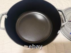 Staub Cast Iron 6 qt, Round, Dutch Oven, Grey