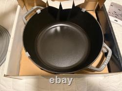 Staub Cast Iron 6 qt, Round, Dutch Oven, Grey