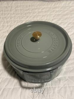 Staub Cast Iron 7 qt, Round, Dutch Oven, Eucalyptus Authentic