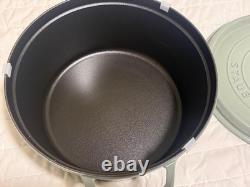 Staub Cast Iron 7 qt, Round, Dutch Oven, Eucalyptus Authentic