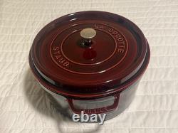 Staub Cast Iron 7 qt, Round, Dutch Oven, Grenadine